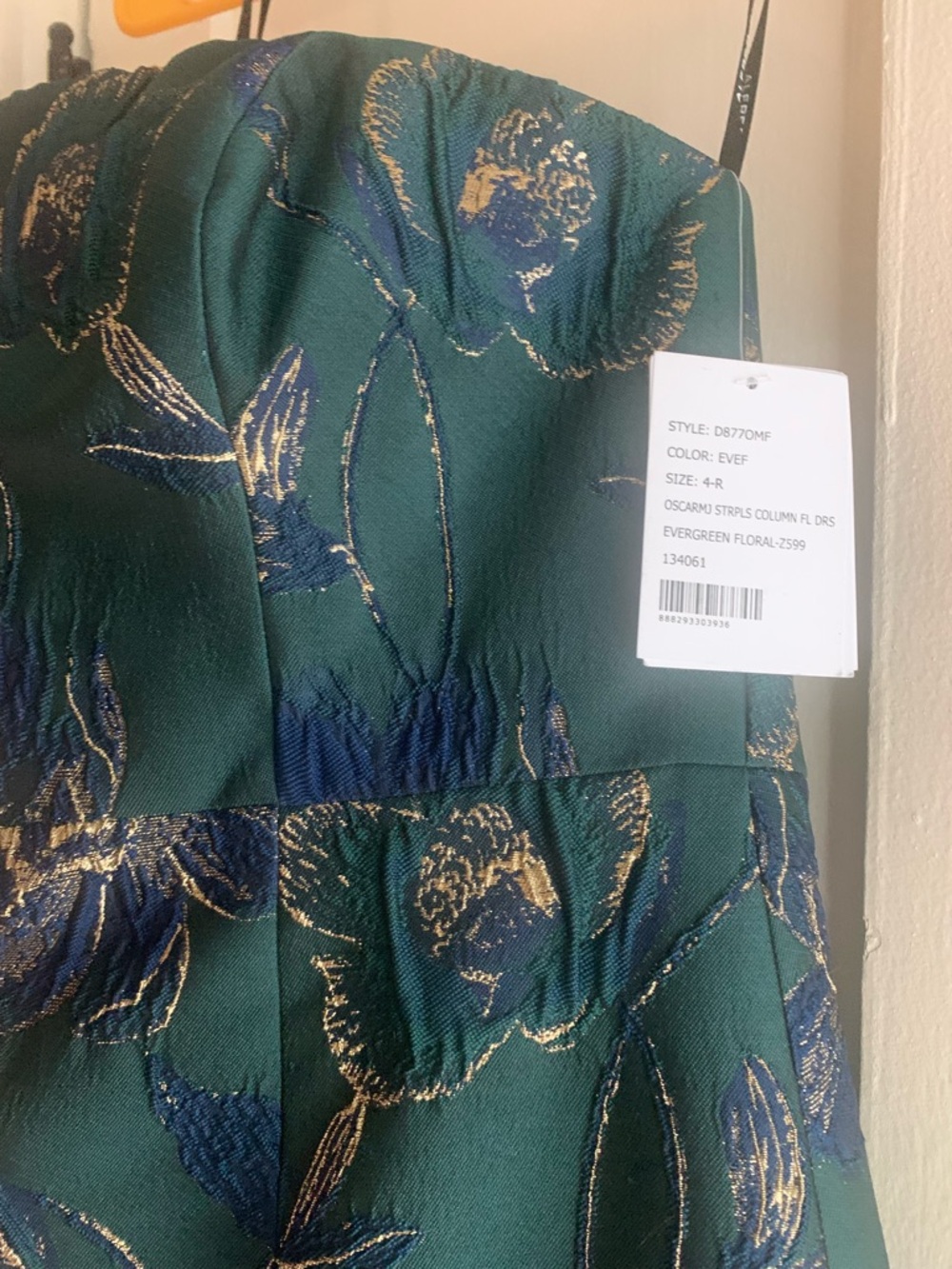 Evergreen Floral Strapless Evening Gown - Picture 2 of 2